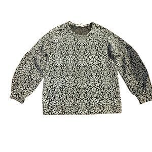 BCBG Generation Fleur de Lis Baroque Knit Top, SZ M, NWOT, Chic and Romantic!